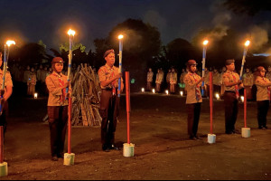 Menyongsong Peringatan Hari Pramuka ke-64 Kwarran Nguntoronadi Gelar Upacara Renungan dan Ulang Janji